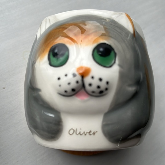 PLT 3 pc Set Window Garden Kitty Pots ceramic Porcelain Cats flower - Picture 5 of 8